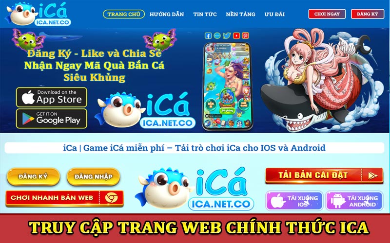 Truy cập trang web chính thức của iCa